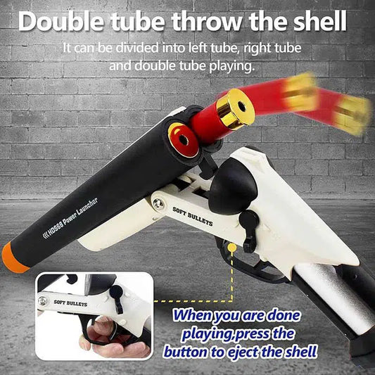 HDS68 Sawed Off Double Barrel Foam Blaster foam-dart Shotgun — left profile