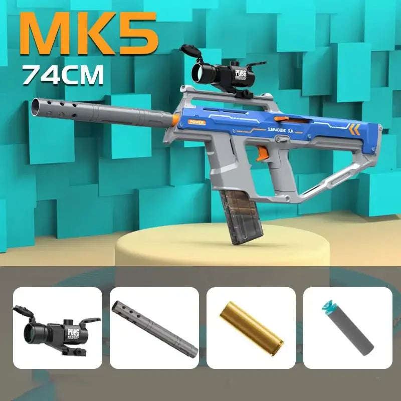 MK5 Manual Shell Ejecting Mag-Fed Foam Dart Blaster — trigger group close-up