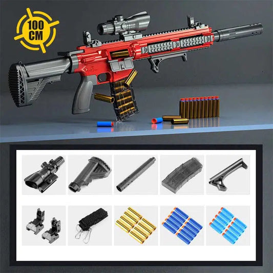 Manual Shell Ejecting rifle-class Toy Gun Foam Blaster — left profile