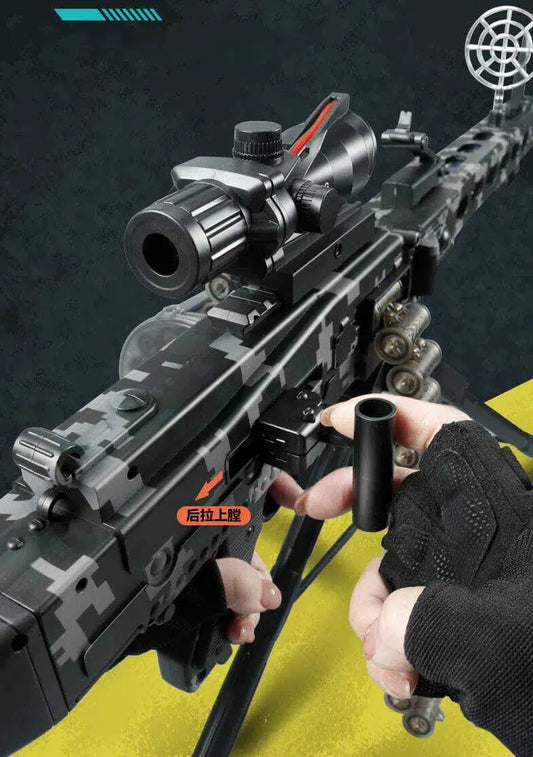 Lehui MG3 WW2 Full Auto Foam Dart Blaster Toy — left profile