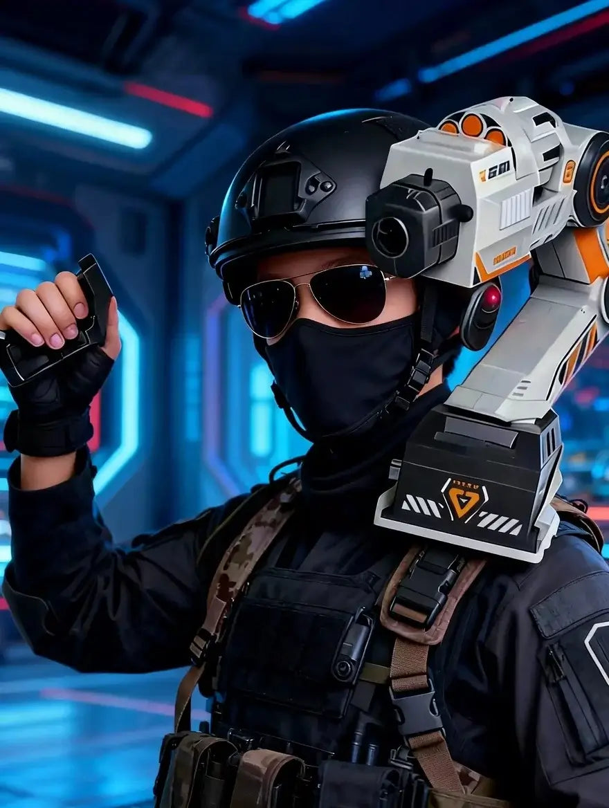 Robotic Smart Motion Tracking Shoulder Blaster — stock and grip detail