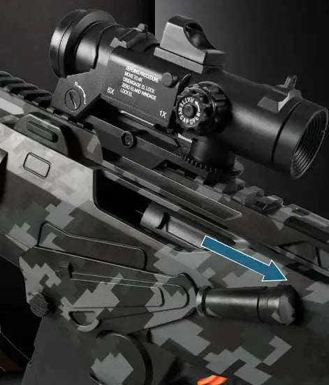 Sembylon service-rifle-class 227 Electric Semi-Auto Rilfe Foam Dart Toy Gun — magazine well detail