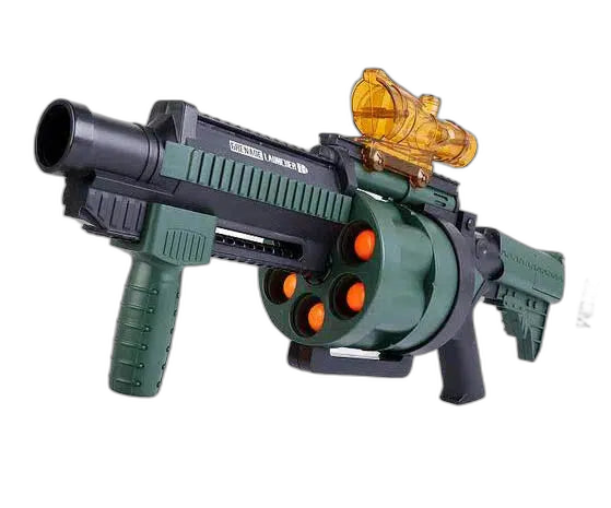 multi-shot cluster-dart blaster Pump Action Grenade Launcher Foam Blaster — muzzle and barrel detail