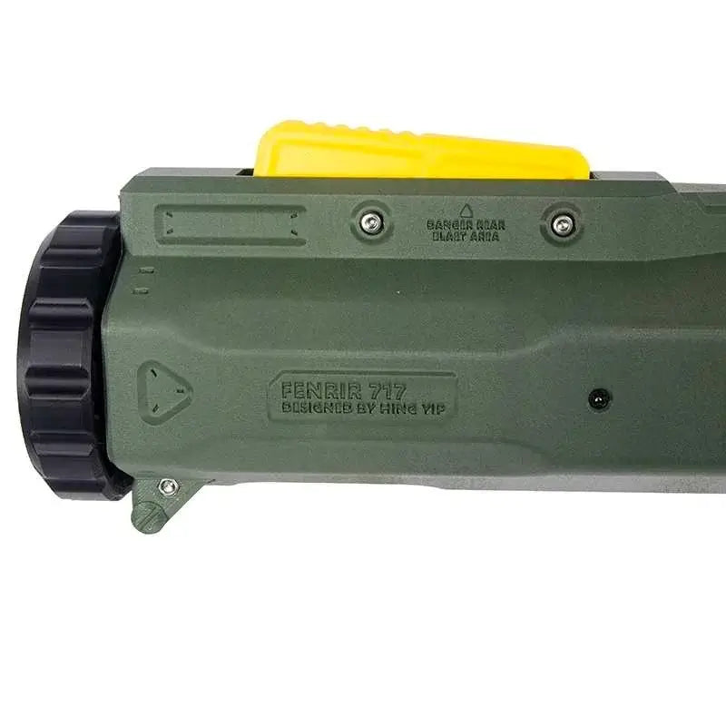 Fenrir 717 Pump Action Rocket Bazooka Launcher 3D Print Blaster — top rail detail