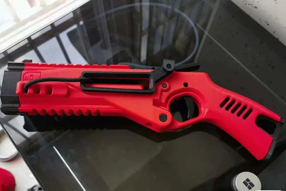 3D Printed Breech Reload Rubber Band Powered Foam Dart Gun — muzzle and barrel detail