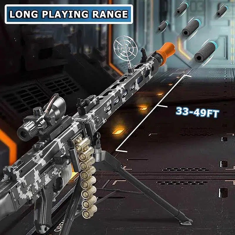 Lehui MG3 WW2 Full Auto Foam Dart Blaster Toy — magazine well detail