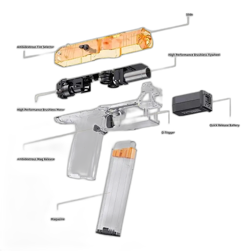 AIT Toy Lightning Flywheel Brushless Electric Foam Dart Blaster — left profile