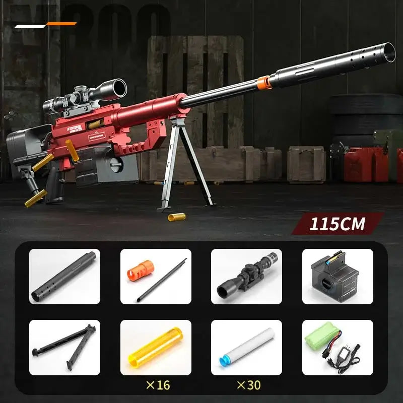 precision-rifle-class Electric Shell Ejecting Sniper Dart Gun — top rail detail