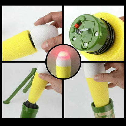 Soft Bullet Foam Rocket Toy Mortar Launcher — top rail detail