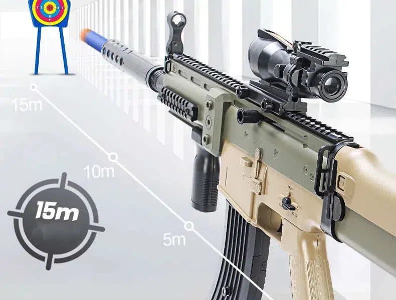 Electric Auto battle-rifle-class Realistic Foam Blaster — magazine well detail