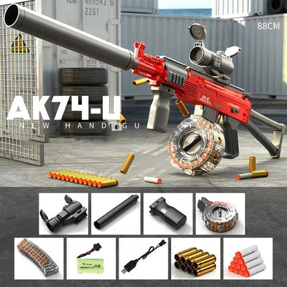 Handi AK74u Electric Auto Cartridge Shell Ejecting foam-dart Blaster — magazine well detail