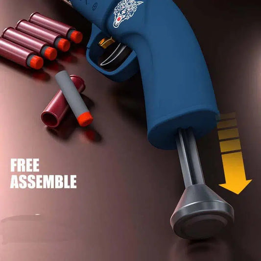 double-barrel-shotgun-class Sawed Off Dart Blaster w/ Ejecting Shells — left profile