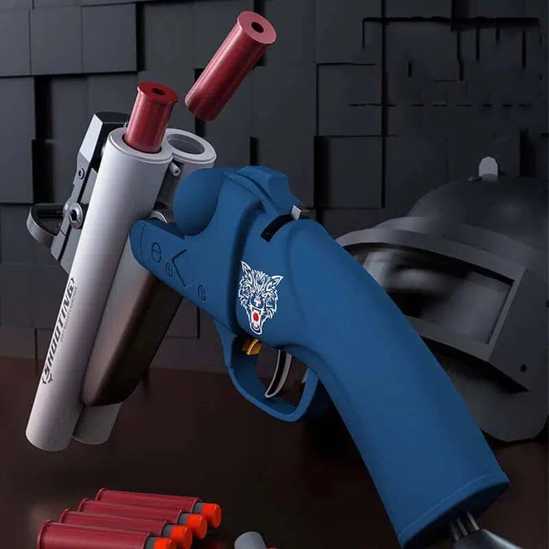 double-barrel-shotgun-class Sawed Off Dart Blaster w/ Ejecting Shells — right profile