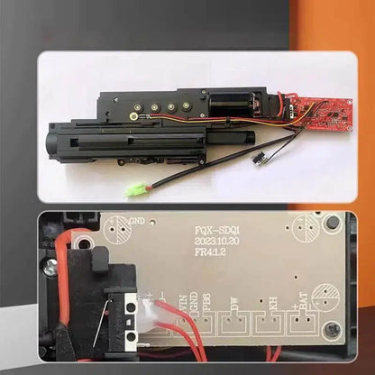 Hanke MP7 foam-dart AEG blaster — internals and mosfet detail