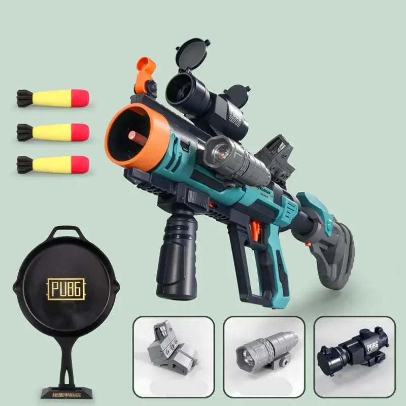 CRJ Manual Grenade Rocket Launcher Blaster Toy Gun — magazine well detail