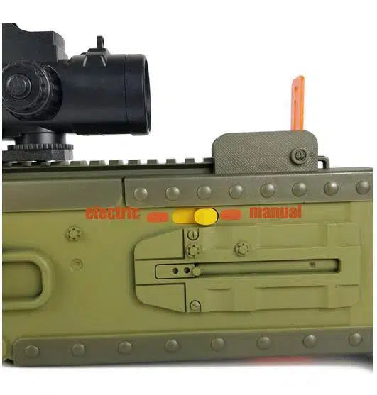 JF heavy-automatic-class Electric Soft Bullet Dart Blaster Belt-Fed — magazine well detail
