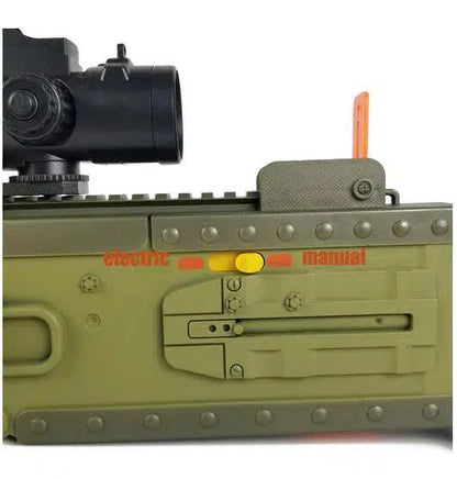 JF heavy-automatic-class Electric Soft Bullet Dart Blaster Belt-Fed — magazine well detail