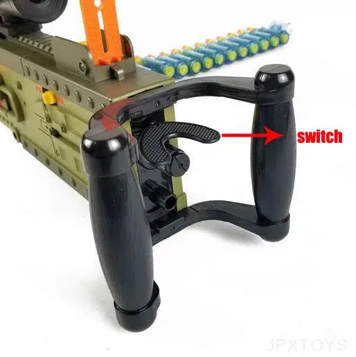 JF heavy-automatic-class Electric Soft Bullet Dart Blaster Belt-Fed — right profile