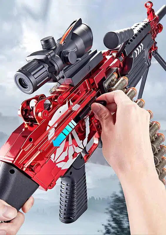 Lehui SAW M249 Electric Belt-Fed foam-dart Gun — top rail detail
