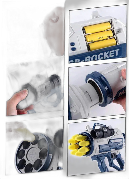 M22X 8-Hole Semi-Auto Soft Foam Blaster Rocket Launcher — top rail detail