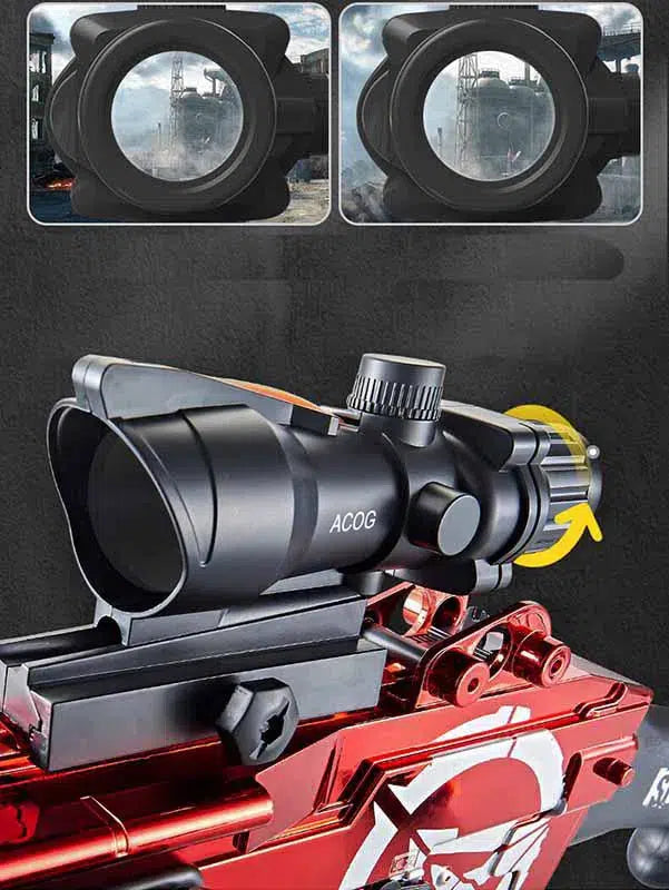 Lehui SAW M249 Electric Belt-Fed foam-dart Gun — trigger group close-up
