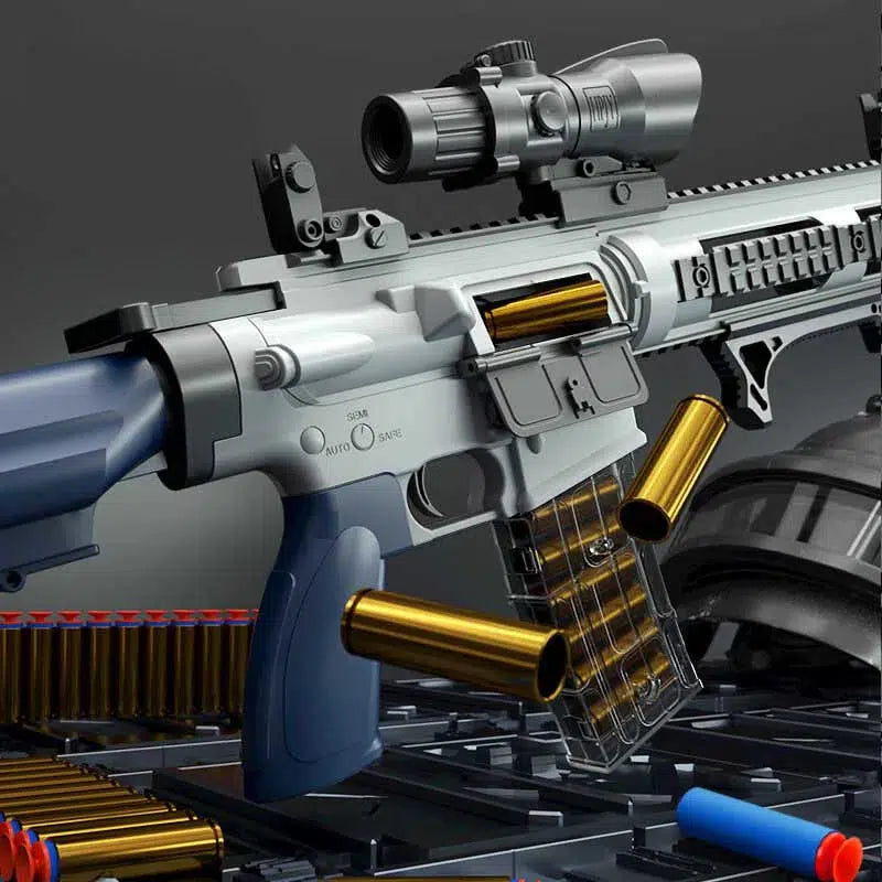 Manual Shell Ejecting rifle-class Toy Gun Foam Blaster — top rail detail