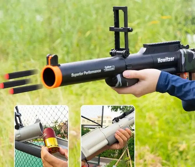 Triple-Shot Cluster-Dart Blaster — left profile