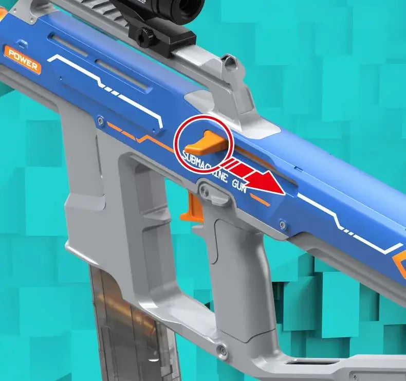 MK5 Manual Shell Ejecting Mag-Fed Foam Dart Blaster — top rail detail