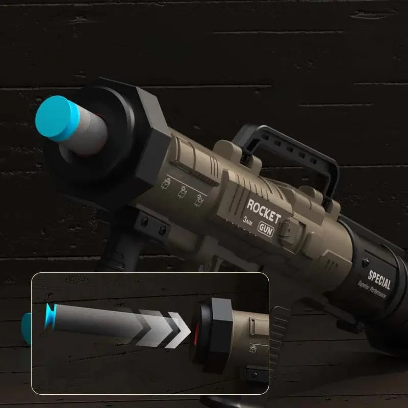 Mini Rocket Launcher RPG Manual Reloading Foam Dart Blaster — left profile