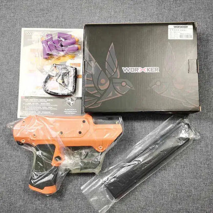 Worker Nightingale Flywheel Foam Dart Blaster Semi Automatic — magazine well detail