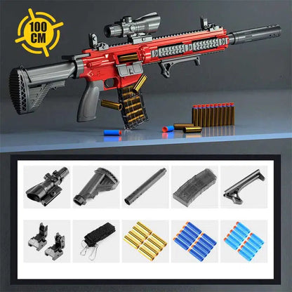 Manual Shell Ejecting rifle-class Toy Gun Foam Blaster — left profile