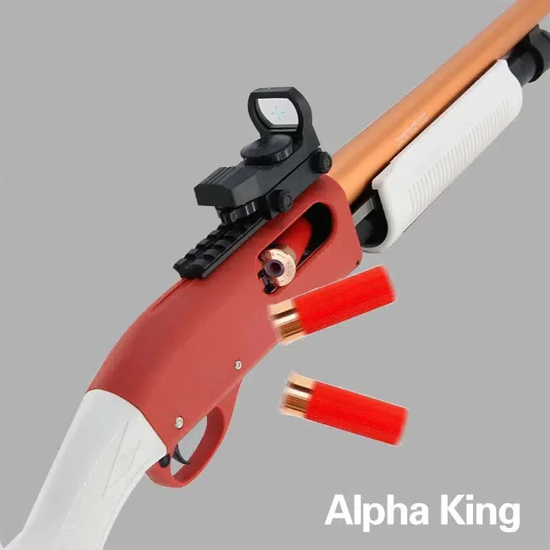 AKA Alpha King M870 R1 Foam Blaster — top rail detail