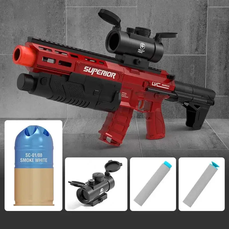 POX Manual Grenade Launcher Rifle Foam Dart Blaster — magazine well detail