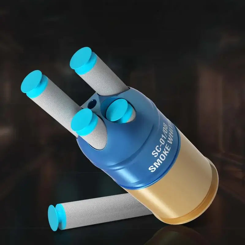 POX Manual Grenade Launcher Rifle Foam Dart Blaster — trigger group close-up