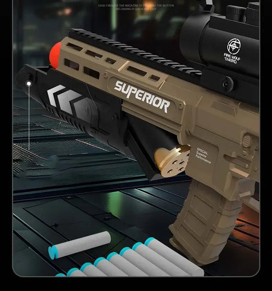 POX Manual Grenade Launcher Rifle Foam Dart Blaster — left profile