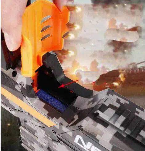 Sembylon rifle-class Electric Auto Foam Dart Blaster — stock and grip detail