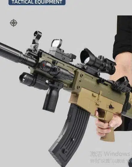 Electric Auto battle-rifle-class Realistic Foam Blaster — stock and grip detail