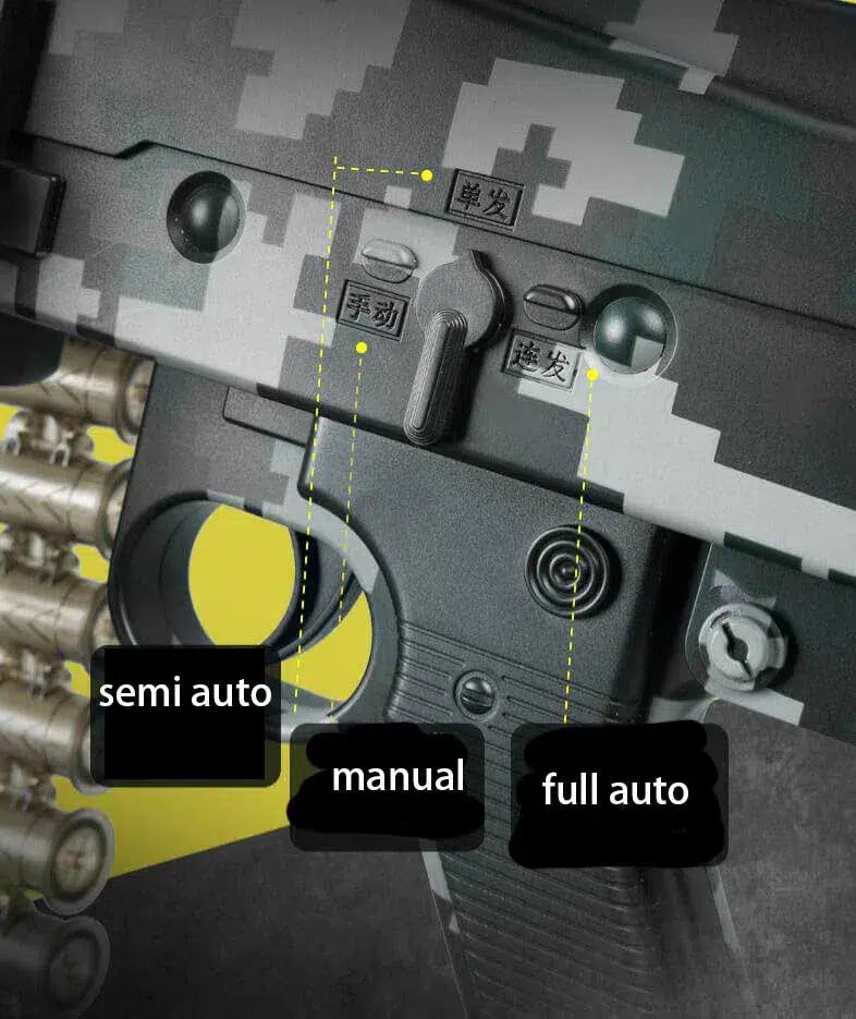 Lehui MG3 WW2 Full Auto Foam Dart Blaster Toy — top rail detail