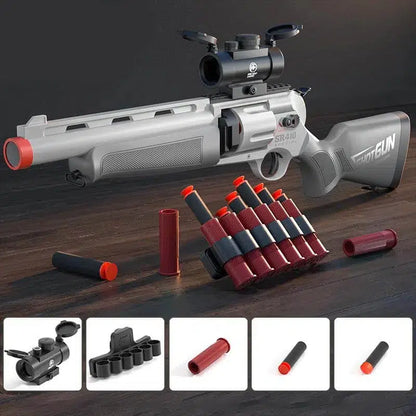 SR410 Shotgun Revolver foam-dart Blaster Manual Toy Gun — magazine well detail