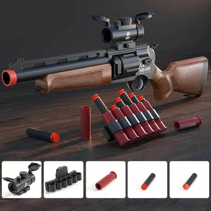 SR410 Shotgun Revolver foam-dart Blaster Manual Toy Gun — right profile