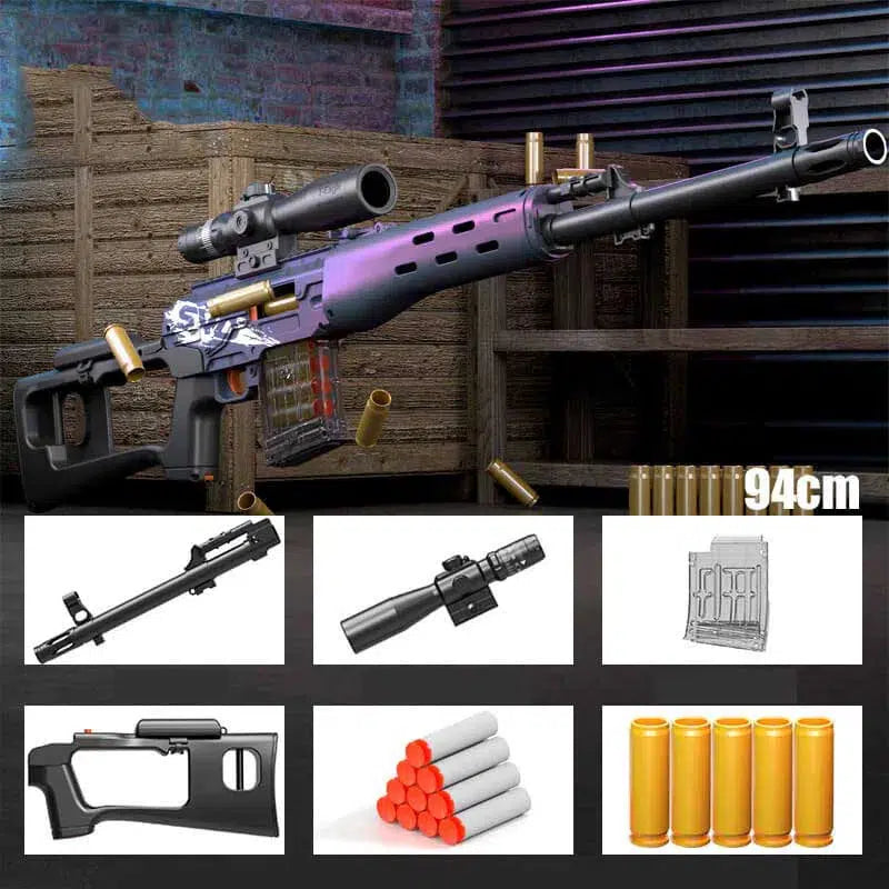 marksman-rifle-class Shell Ejecting foam-dart Sniper Foam Blaster — trigger group close-up