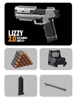 Cyberpunk 2077 Lizzy Gecko 2.0 Dart Blaster — stock and grip detail