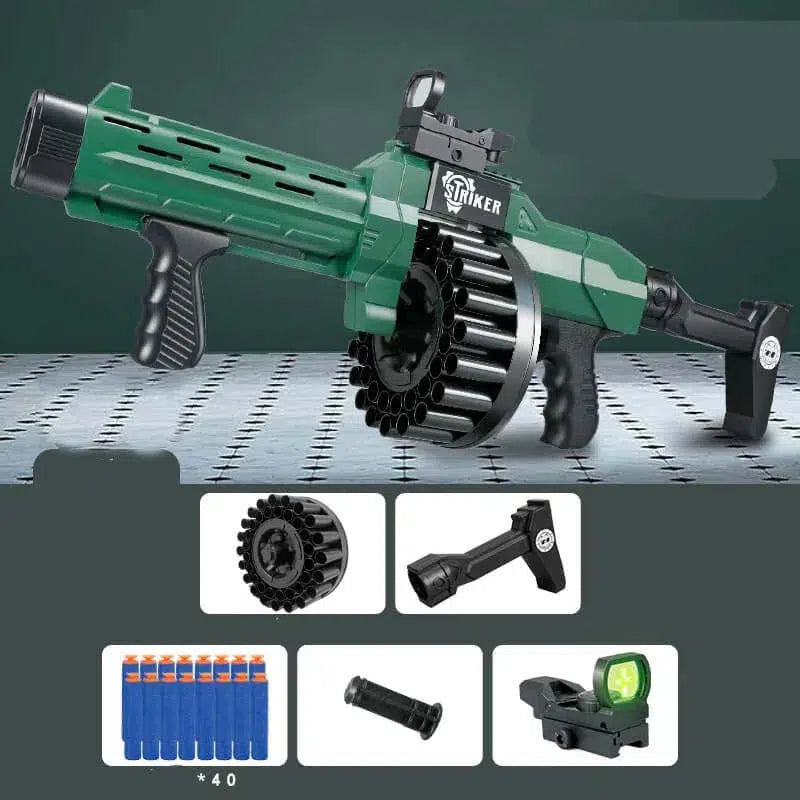TZ Striker Manual Pump Foam Darts Blaster — muzzle and barrel detail