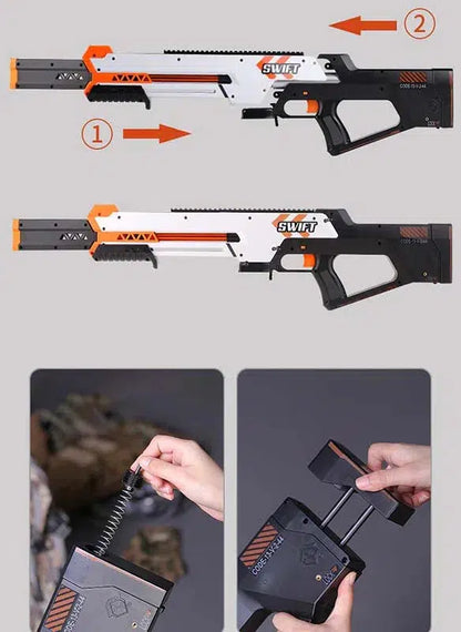 Worker Swift Foam Dart Blaster — muzzle and barrel detail
