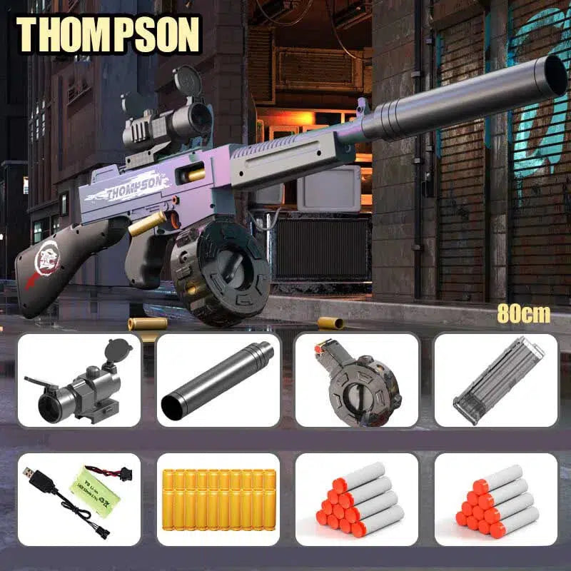 Thompson Electric Shell Ejection Foam Dart Blaster — muzzle and barrel detail