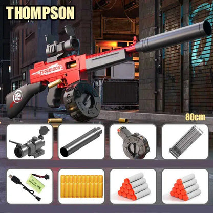 Thompson Electric Shell Ejection Foam Dart Blaster — trigger group close-up