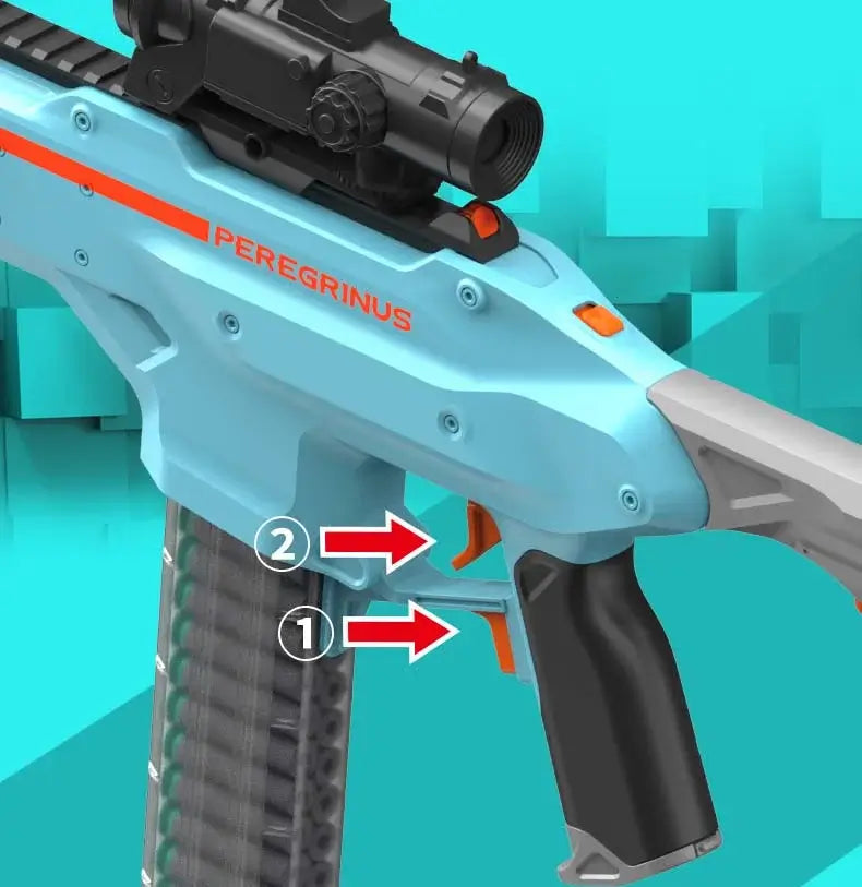 submachine-class Electric Auto High Speed Foam Dart Blaster — left profile