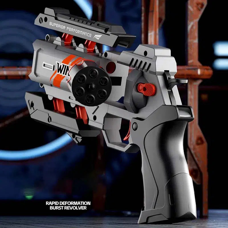 Wing Mechwarrior Rapid Deformation Burst Revolver Dart Blaster — trigger group close-up