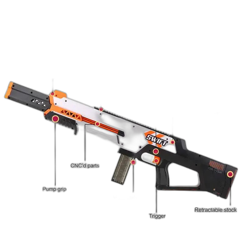 Worker Swift Foam Dart Blaster — left profile