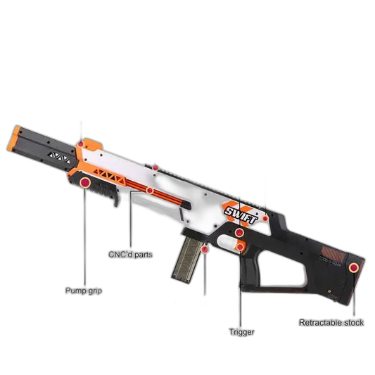 Worker Swift Foam Dart Blaster — left profile